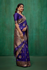 Elegant Purple Banarasi Art Silk Woven Jacquard Ready to Wear Saree - Shop Now-RTW-4420